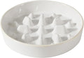 Havniva Ceramic 1.6 Cup Dog Bowl Slow Feeder for Fast Eaters, 8.2inch Slow Pet Food Dish for Medium and Large Dog, Stop Bloat, Preventing Choking(Single Bowl,Reactived Glaze -White)