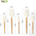 Silicone Spatula Set, Food Grade Rubber Spatula-4 Piece Nonstick Rubber Spatulas, Spoonula, Jar Scraper for Cooking, Baking, Mixing, Frosting - Heat Resistant Up to 600°F (5 Pcs Spatula White)