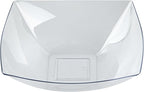 Restaurantware Moderna 64 Ounce Fancy Plastic Bowls 10 Square Disposable Salad Bowls - Durable Heavy-duty Clear Plastic Bowls For Warm And Cold Foods