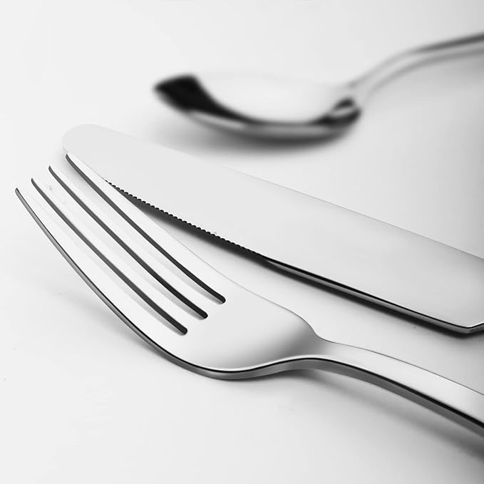 KINGSTONE Dinner Forks Set of 12, 8-Inch 18/10 Stainless Steel Forks Cutlery Table Forks for Home, Kitchen & Restaurant, Dishwasher Safe (Dinner Forks Set, 12-Piece)