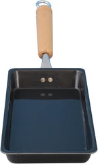 KAKUSEE Long Slim Tamagoyaki Omelette Mini Frying Pan - Iron Construction, Suitable for Gas and IH Cookers, with Wooden Handle - Made in Japan