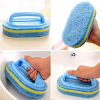 KOKSI Cleaning Brush for Bathroom Kitchen Bathtub Toilet Cleaner All Purpose Shower Sponge Scrubbing Brush with Ergonomic Handle