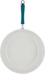 Rachael Ray Cucina Ceramic Nonstick Frying Pan/Skillet, 12.5 Inch Non Stick Open Fry Pan, Dishwasher Safe - Marine Blue
