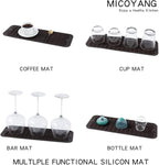 MicoYang Silicone Dish Drying Mat for Multiple Usage,Easy clean,Eco-friendly,Heat-resistant Silicone Mat for Kitchen Counter,Sink,Bar,Bottle,or Cup Coffee M 17 inches x 6 inches
