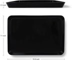 greenandlife 4 pcs 16" x 11" Large Serving Trays for Party Supplies, Plastic Platters for Serving Food, Unbreakable Reusable Trays for Snack, Fruit, Cookies, Desserts in Kitchen, BPA Free, Black
