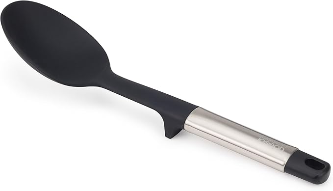 Joseph Joseph Elevate Silicone Solid Spoon, BPA Free, Heat Resistant Non Stick Kitchen Utensil, Weighted Stainless Steel Handle