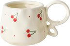 Ceramic Cute Mug For Women,Pretty Coffee Mug,9 oz,Nnique Espresso Mug.Hand-Painted Tea Cup for Women