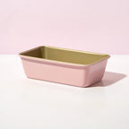 Paris Hilton Nonstick Carbon Steel Bakeware Collection, 9-Inch x 5-Inch Loaf Pan, Dishwasher Safe, Made without PFOA and PFAS, Pink Champagne Two-Tone