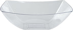 Restaurantware Moderna 64 Ounce Fancy Plastic Bowls 10 Square Disposable Salad Bowls - Durable Heavy-duty Clear Plastic Bowls For Warm And Cold Foods (Pack of 4)