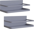 Magnetic Spice Rack Organizer Single Tier Refrigerator Spice Storage Shelf, Easy to Install The Side of The Refrigerator Can Hold spices (Gray 2)