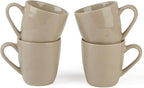 famiware Mars 4 Pieces Coffee Mug, 14 oz Tea Mug, Catering Mugs with Handle for Coffee, Tea, Cocoa, Milk, Cinnamon Brown