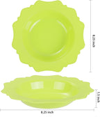 COLOSUS 60 Pack Lime Green White Plastic Bowls, 12 oz Disposable Soup Bowls, Premium Plastic Dinner Bowls,Heavy-duty Dessert Salad Bowl for Party, Wedding, Dinner
