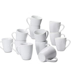 Amazon Basics Porcelain Heat Resistant Coffee Mugs, Microwave and Oven Safe, 12 oz, White, 12 Count