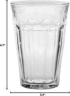 Duralex Made In France Picardie Clear Tumbler, Set of 6, 12.2 oz