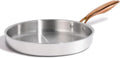 CAROTE 10" Tri-Ply Stainless Steel Frying Pan, Non-Toxic Fry Pan Egg Pan Omelet Pans, Oven Safe, Induction, Ceramic and Gas Cooktops Compatible, Polished Silver