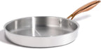 CAROTE 10" Tri-Ply Stainless Steel Frying Pan, Non-Toxic Fry Pan Egg Pan Omelet Pans, Oven Safe, Induction, Ceramic and Gas Cooktops Compatible, Polished Silver