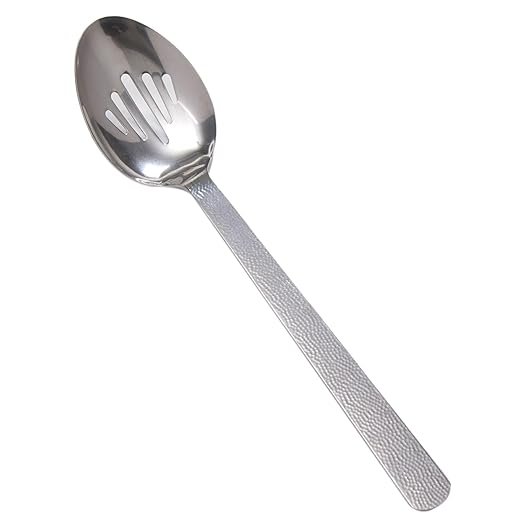 American Metalcraft SVHSS Slotted Spoon, Hammered, Vintage Stainless Steel, 13 1/4-Inches