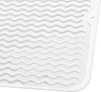 MicoYang Silicone Dish Drying Mat for Multiple Usage,Easy clean,Eco-friendly,Heat-resistant Silicone Mat for Kitchen Counter or Sink,Refrigerator or Drawer liner White M 12 inches x 12 inches