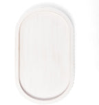 HPC Decor 15in Oval Wooden Tray - White Beaded Serving Tray, Rustic Farmhouse Vintage Centerpiece, Kitchen & Living Room Decor