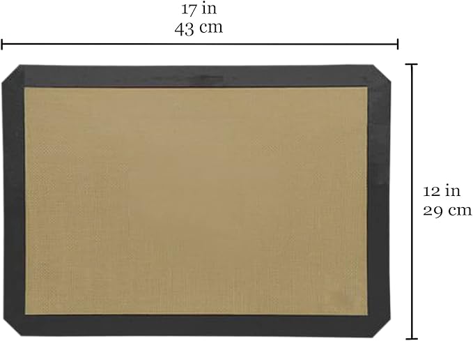 Vila 2 Pack Baking Mats, 12” x 17”, Tray Pan Liner for Healthy Dishes, Reusable Non-Stick Cookie Sheets, Perfect for Macarons, Dog, Cat, Parrot Treats, Pastry, Bread, Bun making
