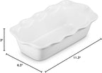 Le Creuset Stoneware Heritage Fluted Loaf Pan, 9", White