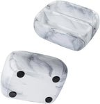 MyGift 5.4 Inch Deluxe Modern White Marble Pattern Resin Double Sponge Holder, Kitchen Sink Countertop Dish Cleaning Sponges or Scrubbing Pads Bowl with 2 Compartments