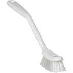 Vikan - Fine Dish Brush - Heavy-Duty, Narrow, Slip-Resistant Cleaning Brush, Polypropylene, Polyester Bristle, 11 Inch, White, (42875)