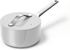 Caraway Nonstick Ceramic Sauce Pan with Lid (1.75 qt) - Non Toxic, PTFE & PFOA Free - Oven Safe & Compatible with All Stovetops (Gas, Electric & Induction) - Gray