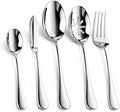 Silverware Set, Heavy Duty Stainless Steel Cutlery Set with Wide Handles, Mirror Polished Utensils Spoons and Forks Set for Kitchen, Dishwasher Safe, 5 Piece