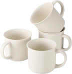 Edenseelake White Coffee Mugs Set of 4, 12 Ounce Coffee Mugs with Handles, Ceramic Coffee Cups, Porcelain Mugs Sets for Coffee, Tea, Hot Cocoa, Milk, Microwave and Dishwasher Safe
