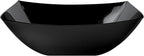 Restaurantware Moderna 64 Ounce Fancy Plastic Bowls 10 Square Disposable Salad Bowls - Durable Heavy-duty Black Plastic Bowls For Warm And Cold Foods