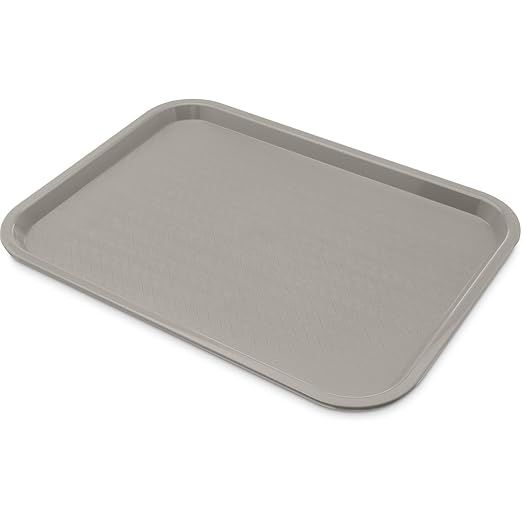Carlisle FoodService Products CT121623 Café Standard Cafeteria / Fast Food Tray, 12" x 16", Gray