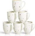 Esfour Ceramics Coffee Mugs Set Of 6, 14 Oz Large Handle Heavy Duty Cups - Microwave Dishwasher Safe - Latte, Cappuccino, Tea, Cocoa, Mocha - Men, Women, Home Office Daily Use, Classic Assorted Colors