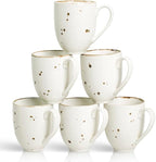 Esfour Ceramics Coffee Mugs Set Of 6, 14 Oz Large Handle Heavy Duty Cups - Microwave Dishwasher Safe - Latte, Cappuccino, Tea, Cocoa, Mocha - Men, Women, Home Office Daily Use, Classic Assorted Colors