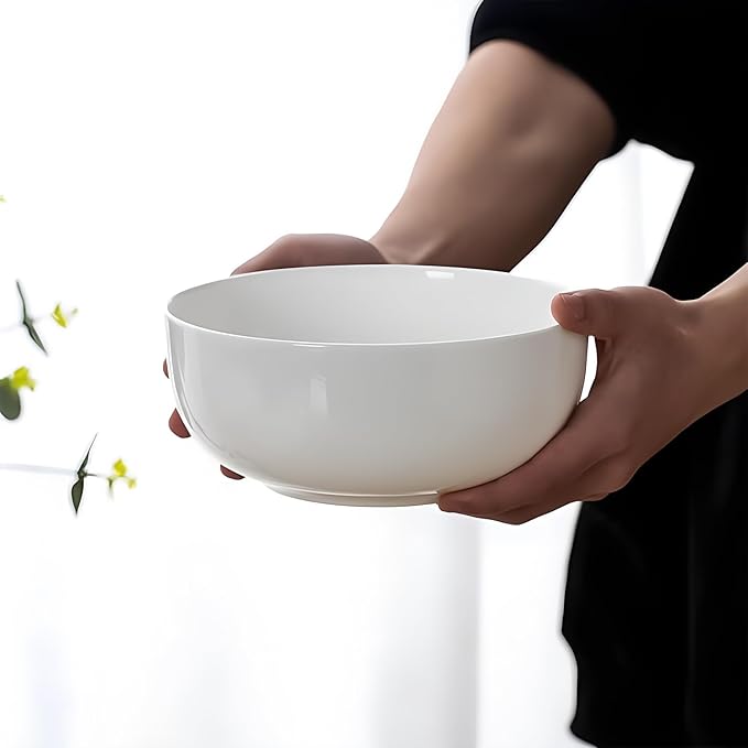 40 oz Off White Ceramic Soup Bowls, Ramen Bowls, Pho Bowls Set of 4, 7 Inch