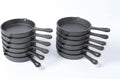HAWOK Cast Iron Mini Skillet, Round Pan, Mini Server, DIA 5.3inch, 12 Pcs, Black