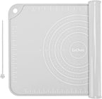 Silicone Pastry Mat 28"*20" Extra Thick Non Stick Baking Mat Food Grade Silicone Dough Rolling Bake Mat with Edge Heightening Light Grey