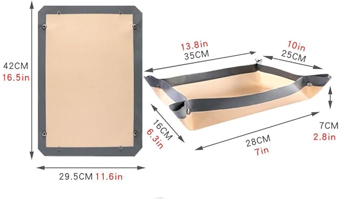 CANDeal 1 PC Silicone Fiber Baking Mat with Buckle, No Leak & Non Stick, Corners Snap Together to Form Leakproof Baking Tray, Oven Liner (16.5x11.6 inch(42x29.5cm))