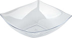 Restaurantware-Moderna 32 Ounce Fancy Plastic Bowls, 10 Square Disposable Salad Bowls - Durable, Heavy-duty, Clear Plastic Bowl, For Warm And Cold Foods