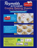 Reynolds Kitchens Cookie Baking Sheets, Pre-Cut Baking Parchment Paper Sheets for Cookies, Oven-Safe up to 425 Degrees, Reusable Up to 3X, No-Mess Cleanup, 12 in x 16 in, 22 Count (Pack of 2)