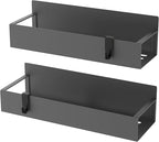 2 Pack Magnetic Spice Storage Rack Organizer for Refrigerator and Oven, Dark Gray Fridge Organizers and Storage