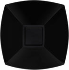 Posh Setting - Black Plastic Serving Bowls for Party (8oz - 4 Pack) Square Bowls, Disposable Chip Bowls, Candy Bowls for Party Table, Salad & Fruit Bowls for Party, Candy Containers for Candy Buffet