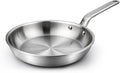 8 Inch Mini Stainless Steel Frying Pan - 5 Ply Stainless Clad Skillet with Aluminum Core, Durable and Even Heating, Professional Cookware for Induction, All Stoves, Oven and Dishwasher Safe