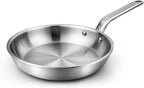 8 Inch Mini Stainless Steel Frying Pan - 5 Ply Stainless Clad Skillet with Aluminum Core, Durable and Even Heating, Professional Cookware for Induction, All Stoves, Oven and Dishwasher Safe