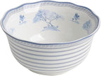 222 Fifth 12-Piece Porcelain Dinnerware Set for 4, Glossy White Plates and Bowls Set with Blue Decal, Elegant Square Ceramic Dish Set, Kitchen Tableware, Microwave & Dishwasher Safe, Scenic Toile