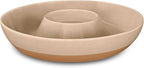 Mora Ceramic Chips and Dip Serving Tray: Large Divided Party Bowl Set for Chips & Salsa, Veggies & Dip, Fruit, Snacks, Entertaining, Hosting, etc. Minimalist Design for the Modern Hostess - Chai