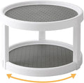 Lazy Susan Organizer, 2 Tier Non Skid Spice Rack Turntable,360 Degree Rotating Seasoning Organizer, 10-Inch Spinning Organizer for Pantry Cabinet, Kitchen, Countertop, Vanity Display Stand