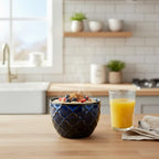 Ceramic Cereal Bowls Set for kitchen,24 oz Deep Soup Bowls for Cereal, Salad, Pasta,Ramen,Porcelain Soup Oatmeal Bowls Set of 2,Microwave & Dishwasher Safe. (Dark Blue)