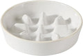 Havniva Ceramic 1.2 Cup Dog Bowl Slow Feeder, 7.3 inch Slow Pet Food Dish for Medium and Small Dog, Stop Bloat, Preventing Choking(Single Bowl, Reactived Glaze -White)