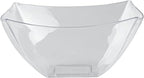 Restaurantware-Moderna 8 Ounce Fancy Plastic Bowls, 10 Square Disposable Salad Bowls - Durable, Heavy-duty, Clear Plastic Bowl, For Warm And Cold Foods